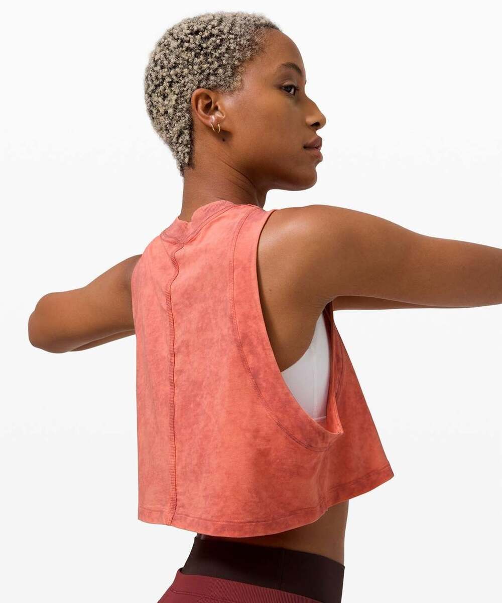 Lululemon All Yours Crop Tank Wash In The Cloudy Wash Cherry Tiny Sz M